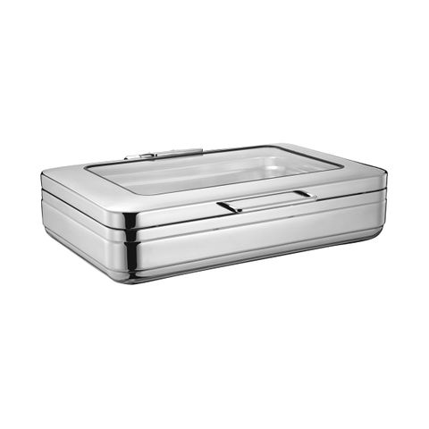 CHEF INOX RECT CHAFER INDUCT w/GLASS LID 18/8 1/1 (*54901*) =  1 X EACH