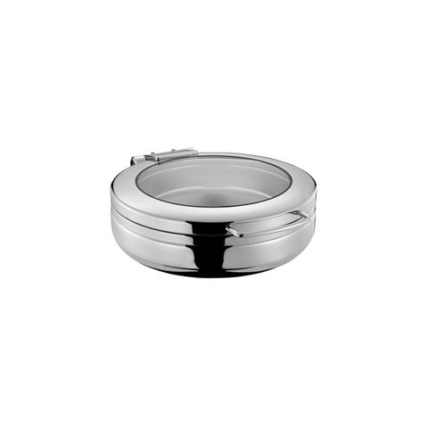 CHEF INOX ROUND INDUCTION CHAFER w/GLASS LID 18/8 LARGE (*54906*) =  1 X EACH