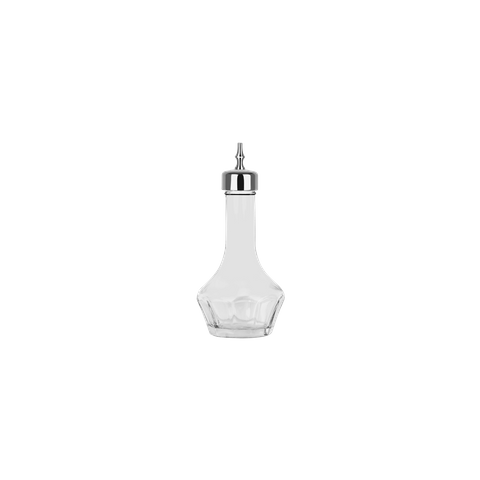 ZANZI BITTERS BOTTLE GLASS w/GUN METAL TOP 56x120mm 50ml (*Z0898*) =  1 X EACH