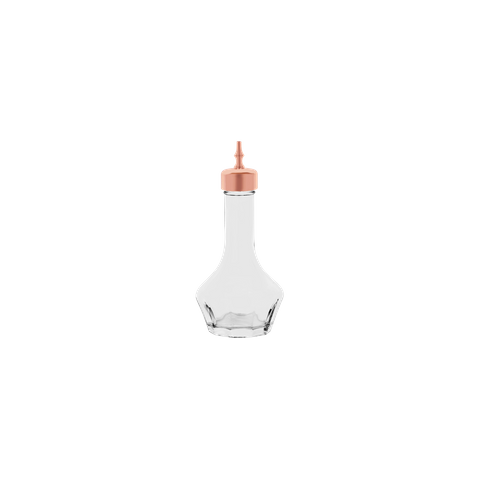 ZANZI BITTERS BOTTLE GLASS w/ROSE GOLD TOP 56x120mm 50ml (*Z0897*) =  1 X EACH