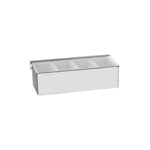 CHEF INOX CONDIMENT DISPENSER S/S 4-COMP 300x150x90mm (*07981*) =  1 X EACH