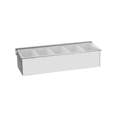 CHEF INOX CONDIMENT DISPENSER S/S 5-COMP 380x150x90mm (*07980*) =  1 X EACH
