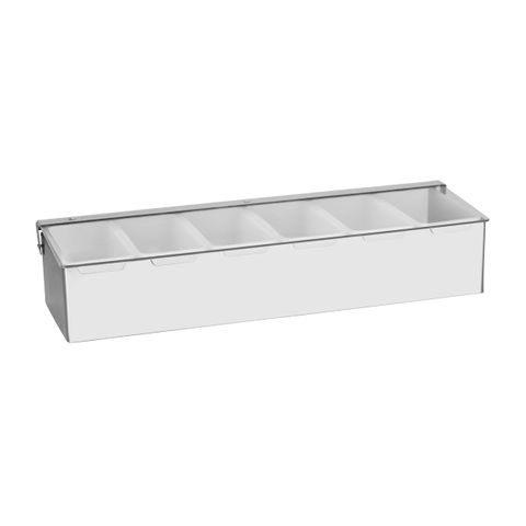 CHEF INOX CONDIMENT DISPENSER S/S 6-COMP 450x150x90mm (*07982*) =  1 X EACH