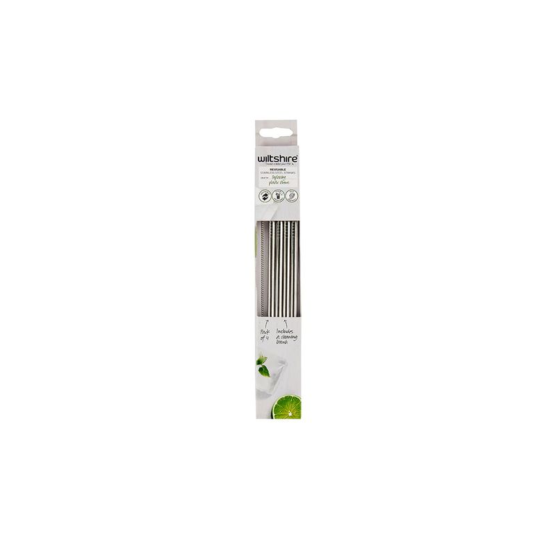 WILTSHIRE STAINLESS STEEL STRAW 5 PCS SET ( INCLUDES BRUSH) (*WLT43926*) =  1 X SET