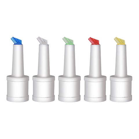 CHEF INOX BEVERAGE DISPENSER COMPLETE w/FIVE SPOUTS PL 500ml (*04180*) = PACK OF 5 X EACHES