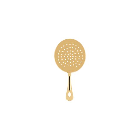 CHEF INOX ICE SCOOP/ROUND JULEP PERF GOLD PLATED 80x160mm (*07917*) =  1 X EACH