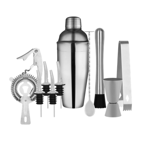 ZANZI COCKTAIL SET 11pc S/S IN BARTENDER BAG (*Z9022*) =  1 X SET