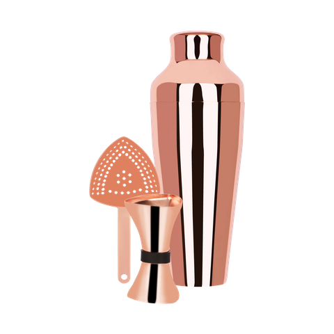 ZANZI COCKTAIL SET ROSE GOLD 3pc (*Z9008*) =  1 X SET