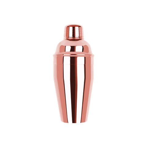 ZANZI CLASSIC CLUB COCKTAIL SHAKER 3pc ROSE GOLD 500ml (*Z0112*) =  1 X EACH