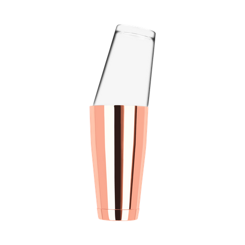ZANZI SHAKING BOSTON COCKTAIL BASE & GLASS ROSE GOLD 700ml (*Z0152*) =  1 X EACH