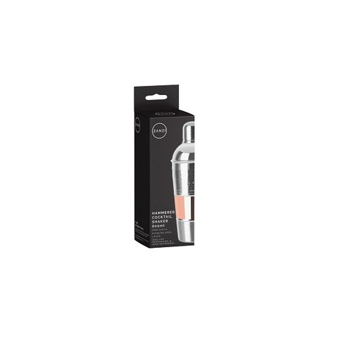 ZANZI HAMMERED  S/S COCKTAIL SHAKER 600ml w/ ROSE GOLD BAND (*Z0200*) =  1 X EACH