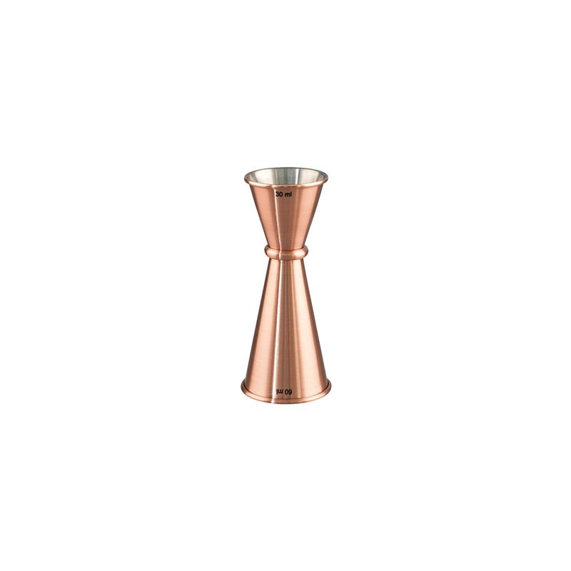 CHEF INOX JAPANESE JIGGER ROLLED EDGES COPPER PLATED 30/60ml (*77085*) =  1 X EACH