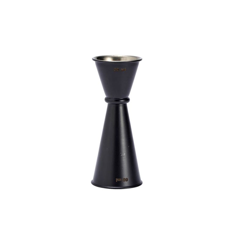 CHEF INOX JAPANESE STYLE JIGGER S/S PWDER COAT 30/60ml BLACK (*77083*) = PACK OF 12 X EACHES