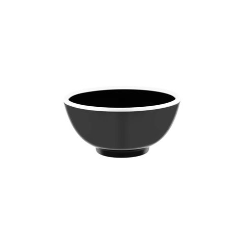 JAB VINTAGE BLACK/WHITE RIM ENAMEL LOOK ROUND BOWL 175x80mm (*49947*) = PACK OF 6 X EACHES