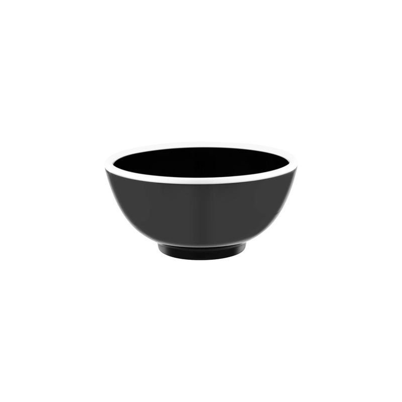 JAB VINTAGE BLACK/WHITE RIM ENAMEL LOOK ROUND BOWL 175x80mm (*49947*) = PACK OF 6 X EACHES