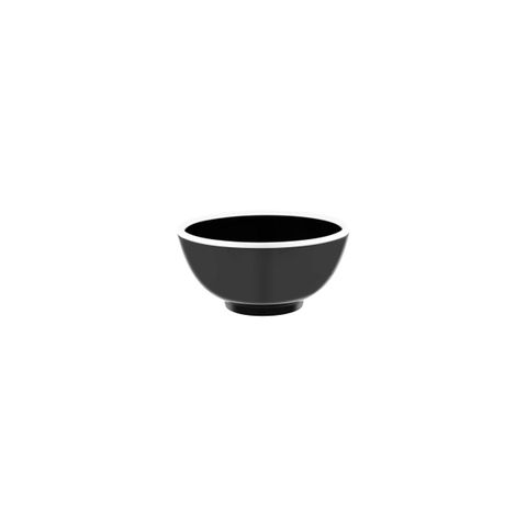 JAB VINTAGE BLACK/WHITE RIM ENAMEL LOOK ROUND BOWL 125x60mm (*49945*) = PACK OF 6 X EACHES