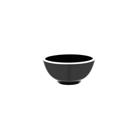 JAB VINTAGE BLACK/WHITE RIM ENAMEL LOOK ROUND BOWL 150x70mm (*49946*) = PACK OF 24 X EACHES