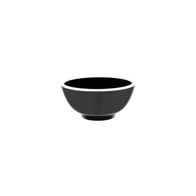 JAB VINTAGE BLACK/WHITE RIM ENAMEL LOOK ROUND BOWL 150x70mm (*49946*) = PACK OF 24 X EACHES