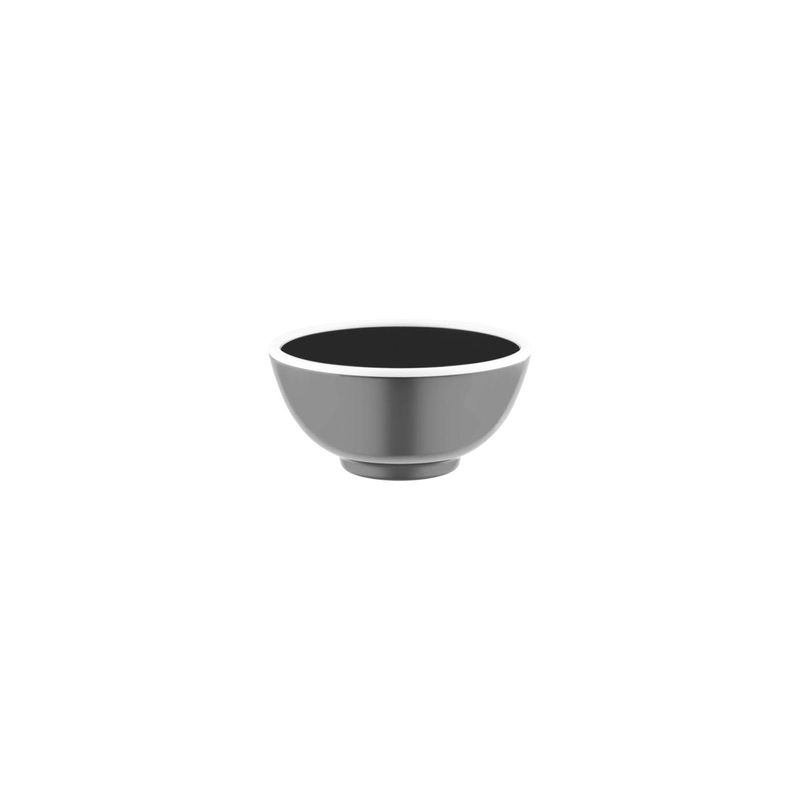 JAB VINTAGE GREY/WHITE RIM ENAMEL LOOK ROUND BOWL 125x60mm (*49965*) = PACK OF 24 X EACHES