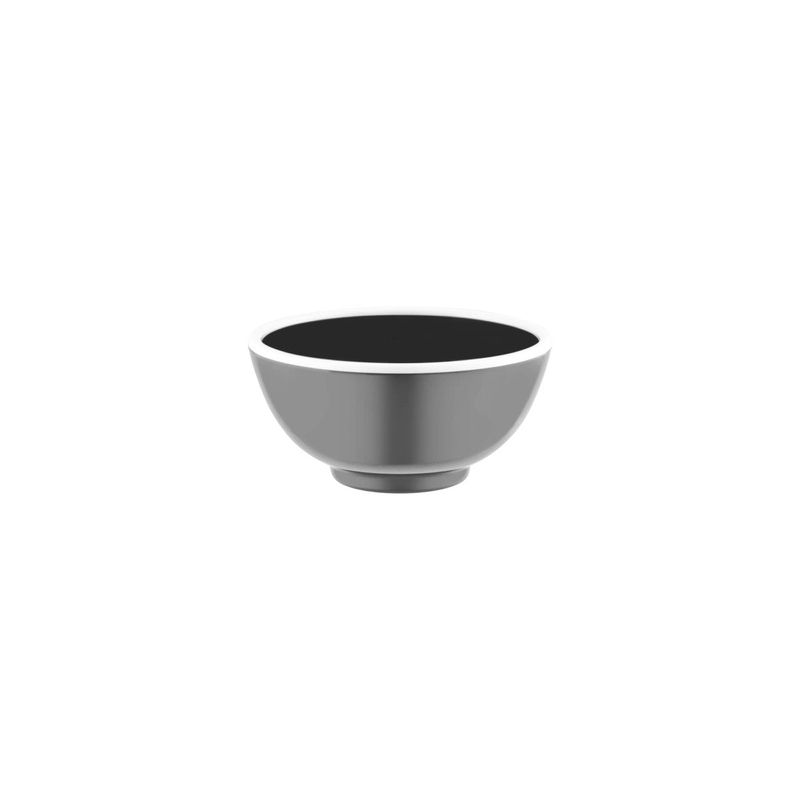 JAB VINTAGE GREY/WHITE RIM ENAMEL LOOK ROUND BOWL 150x70mm (*49966*) = PACK OF 6 X EACHES