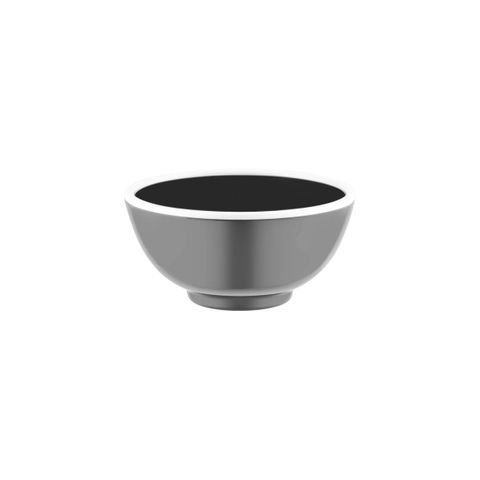 JAB VINTAGE GREY/WHITE RIM ENAMEL LOOK ROUND BOWL 175x80mm (*49967*) = PACK OF 6 X EACHES