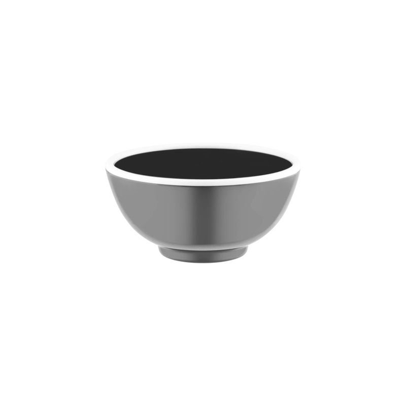 JAB VINTAGE GREY/WHITE RIM ENAMEL LOOK ROUND BOWL 175x80mm (*49967*) = PACK OF 6 X EACHES