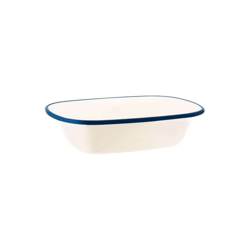 JAB VINTAGE CREAM/BLUE RIM ENAMEL LOOK RECT SERVER 200x145mm (*49933*) = PACK OF 12 X EACHES