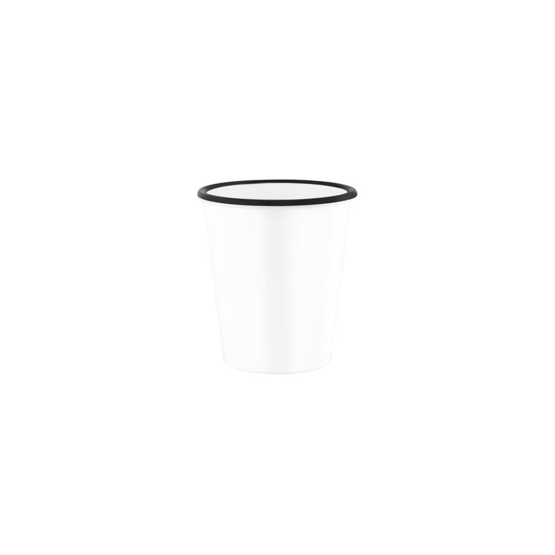 JAB VINTAGE WHITE/BLACK RIM ENAMEL LOOK TUMBLER 80x90mm (*49959*) = PACK OF 6 X EACHES