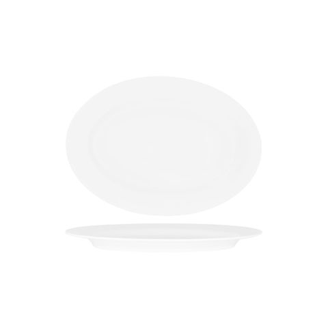 SUPERWARE OVAL PLATTER 300mm RIMMED WHITE (20123) (*49641*) = PACK OF 12 X EACHES