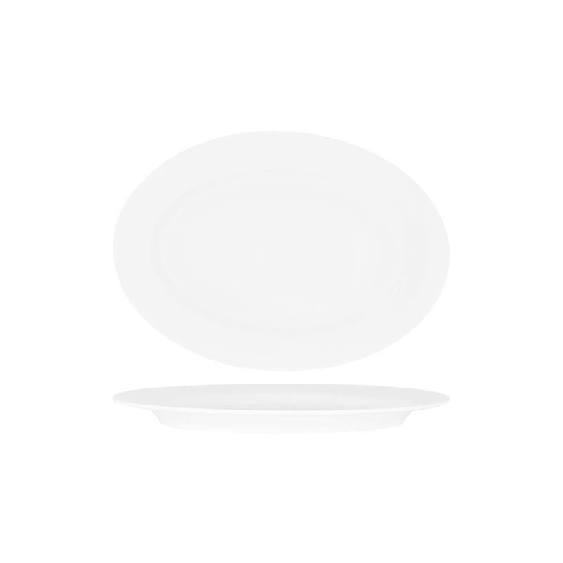 SUPERWARE OVAL PLATTER 300mm RIMMED WHITE (20123) (*49641*) = PACK OF 12 X EACHES