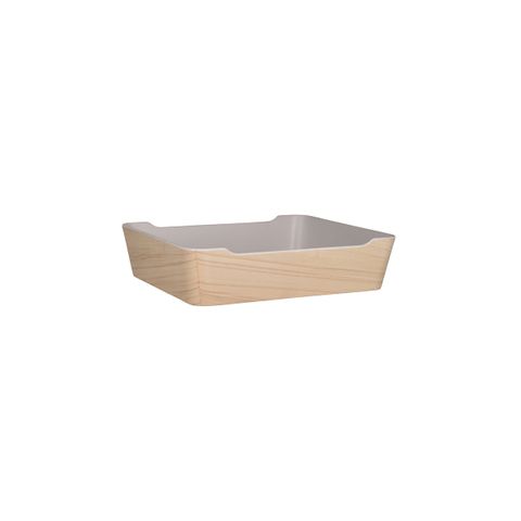 ZICCO MELAMINE BENTO TRAY BOX WHITEWASH/WHITE 290x240x70mm (*46381*) = PACK OF 6 X EACHES