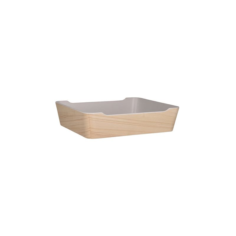 ZICCO MELAMINE BENTO TRAY BOX WHITEWASH/WHITE 290x240x70mm (*46381*) = PACK OF 6 X EACHES