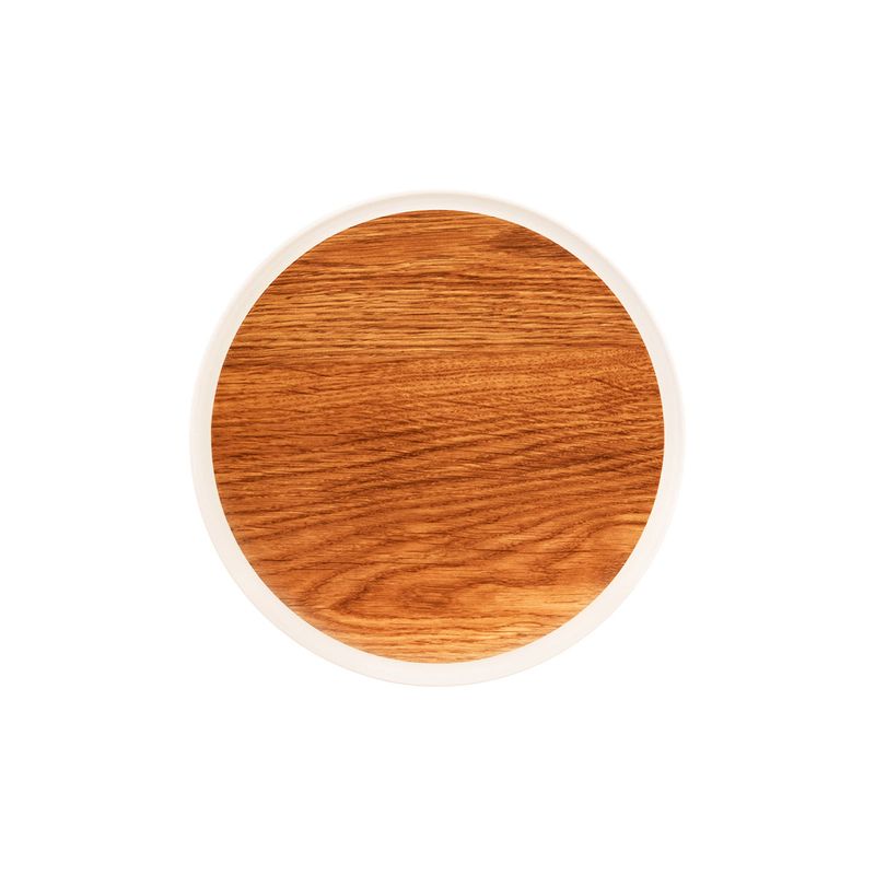 ZICCO MELAMINE CONTEMPO ROUND ANTI-SLIP TRAY OAK 405x15 (*46624*) = PACK OF 5 X EACHES