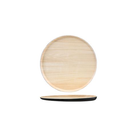 ZICCO MELAMINE ECHO ROUND PLATTER BLACK/BIRCH 227x26mm (*46558*) = PACK OF 6 X EACHES