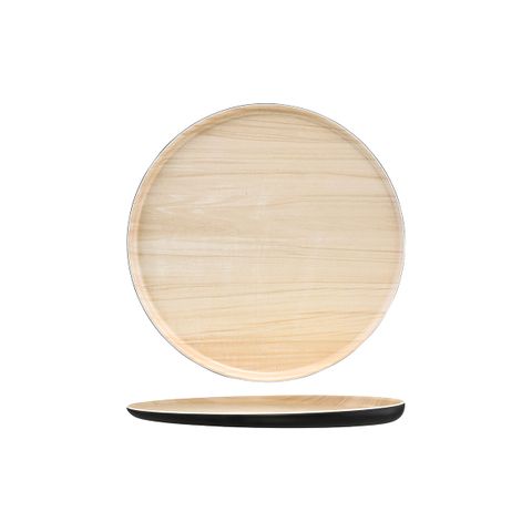 ZICCO MELAMINE ECHO ROUND PLATTER BLACK/BIRCH 329x26mm (*46562*) = PACK OF 5 X EACHES