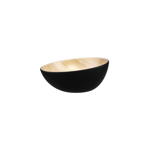 ZICCO MELAMINE ECHO ROUND BOWL BLACK/BIRCH 215x86.5mm (*46512*) = PACK OF 4 X EACHES