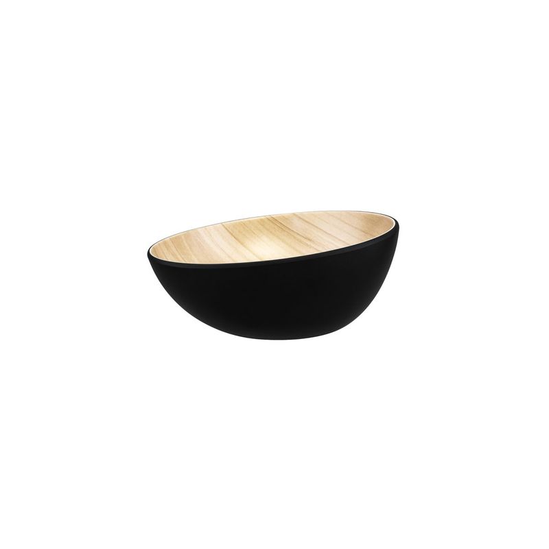ZICCO MELAMINE ECHO ROUND BOWL BLACK/BIRCH 215x86.5mm (*46512*) = PACK OF 4 X EACHES