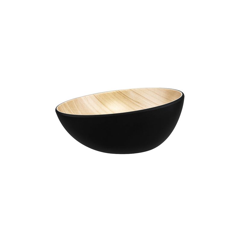 ZICCO MELAMINE ECHO ROUND BOWL BLACK/BIRCH 252x110mm (*46514*) = PACK OF 3 X EACHES