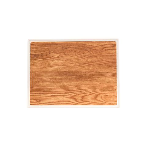 ZICCO MELAMINE CONTEMPO RECT ANTI-SLIP TRAY OAK 350x260x15mm (*46622*) = PACK OF 6 X EACHES