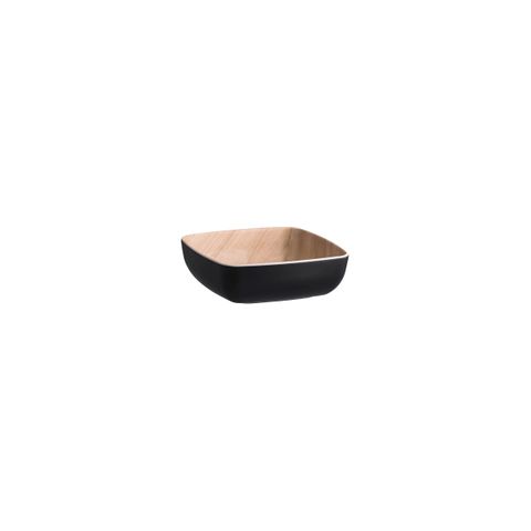 ZICCO MELAMINE ECHO BLACK/BIRCH SERVING BOWL 165x165x55mm (*46532*) = PACK OF 6 X EACHES