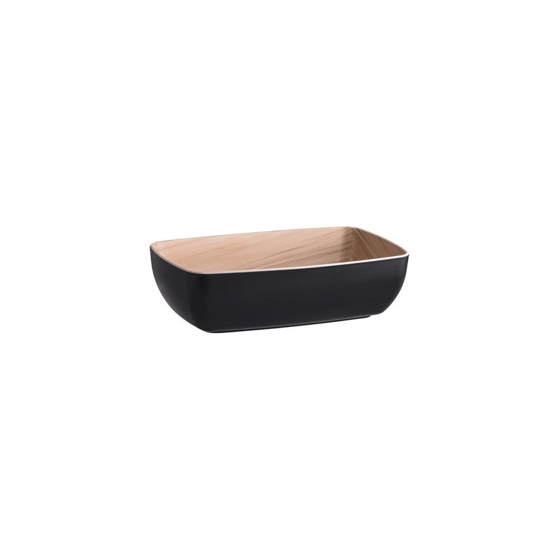 ZICCO MELAMINE ECHO BLACK/BIRCH BOWL GN 1/4 265x162x75mm (*46552*) = PACK OF 6 X EACHES