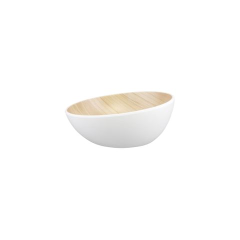 ZICCO MELAMINE ECHO ROUND BOWL WHITE/BIRCH 215x86.5mm (*46513*) = PACK OF 4 X EACHES