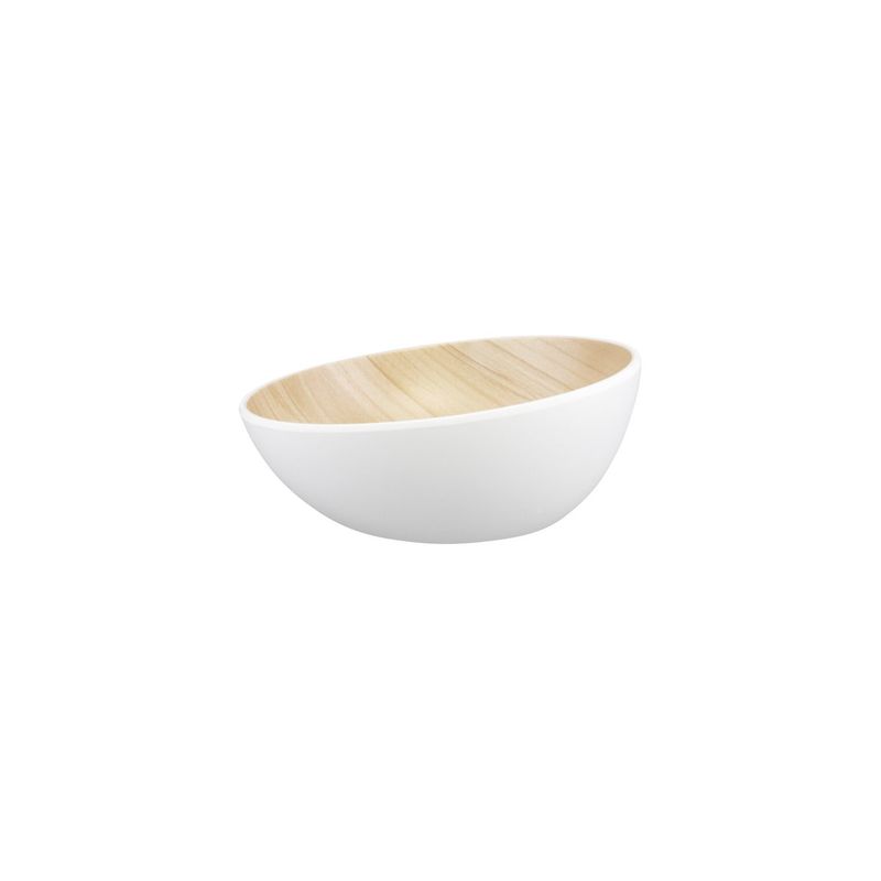 ZICCO MELAMINE ECHO ROUND BOWL WHITE/BIRCH 215x86.5mm (*46513*) = PACK OF 4 X EACHES