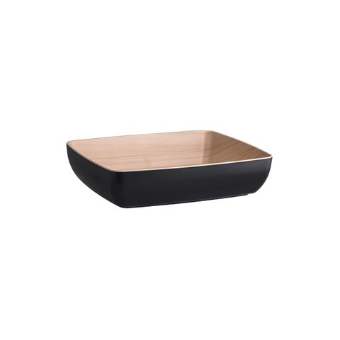 ZICCO MELAMINE ECHO BLACK/BIRCH BOWL GN 1/2 325x265x75mm (*46556*) = PACK OF 3 X EACHES