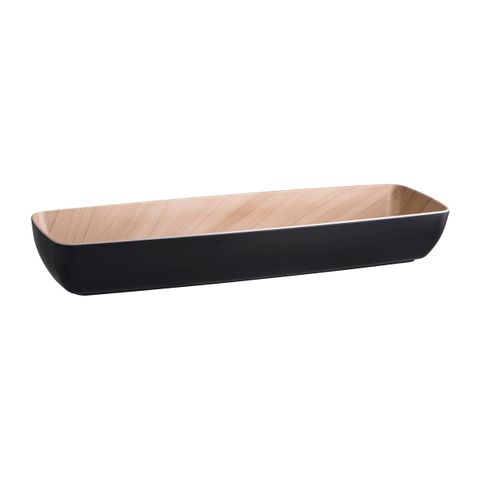 ZICCO MELAMINE ECHO BLACK/BIRCH BOWL GN 2/4 530x162x75mm (*46544*) = PACK OF 6 X EACHES