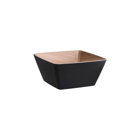 ZICCO MELAMINE ECHO BLACK/BIRCH SQUARE BOWL 250x250x120mm (*46564*) = PACK OF 6 X EACHES