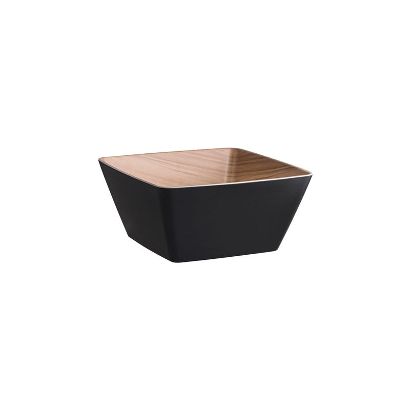 ZICCO MELAMINE ECHO BLACK/BIRCH SQUARE BOWL 250x250x120mm (*46564*) = PACK OF 6 X EACHES