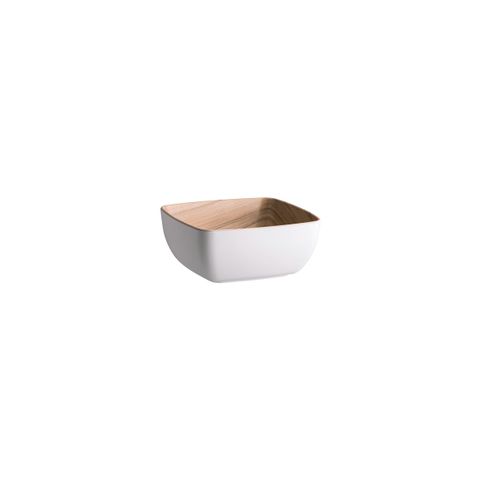 ZICCO MELAMINE ECHO WHITE/BIRCH SERVING BOWL 176x162x75mm (*46549*) = PACK OF 6 X EACHES