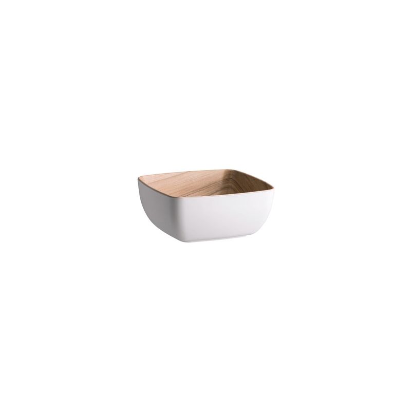 ZICCO MELAMINE ECHO WHITE/BIRCH SERVING BOWL 176x162x75mm (*46549*) = PACK OF 6 X EACHES