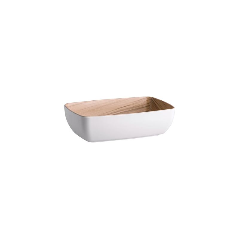 ZICCO MELAMINE ECHO WHITE/BIRCH BOWL GN 1/4 265x162x75mm (*46553*) = PACK OF 6 X EACHES
